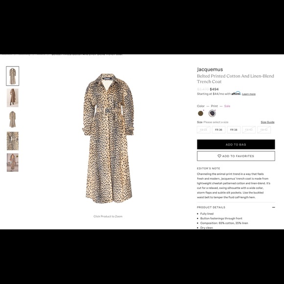 Jacquemus
Belted Printed Cotton And Linen-Blend. - Picture 2 of 8